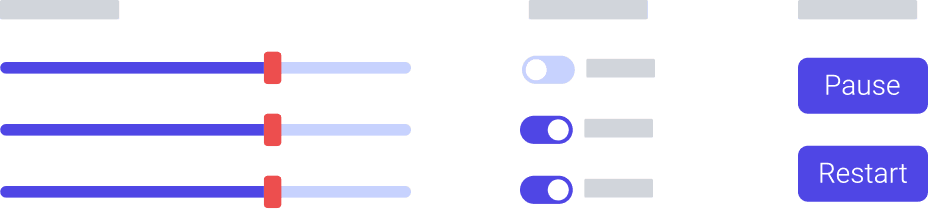 Dashboard charts with interactive elements